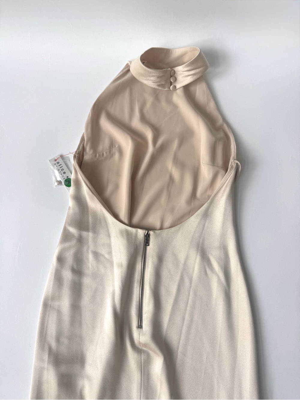 Alice + Olivia Ryn Ivory Open Back Tulle Slit Maxi Gown - Picture 8 of 8